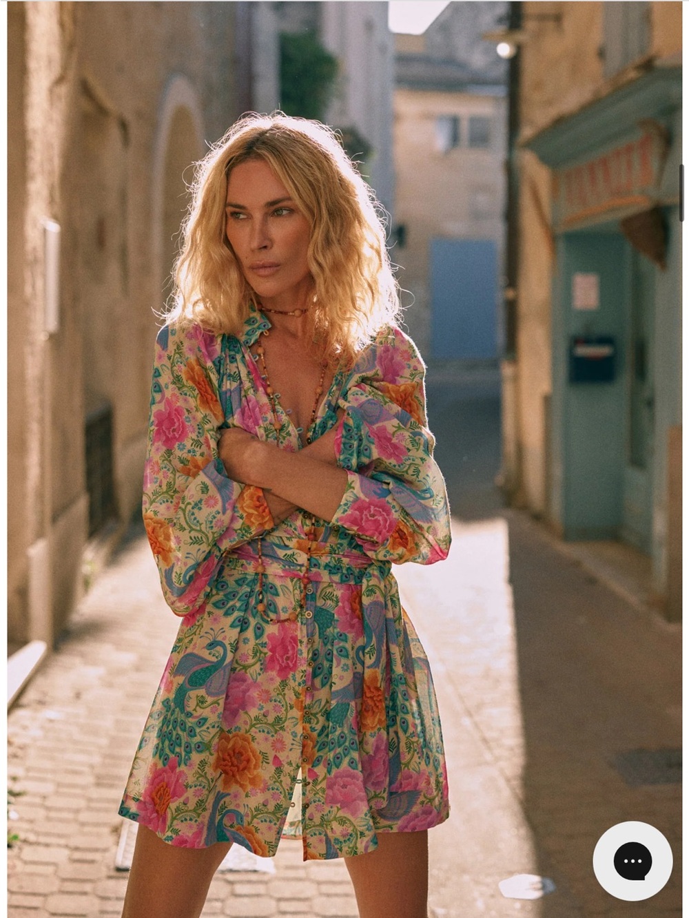 Spell Floral Button-Front Mini Dress